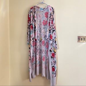 Anthropologie Sparrow Colorful Flower Long Sweater